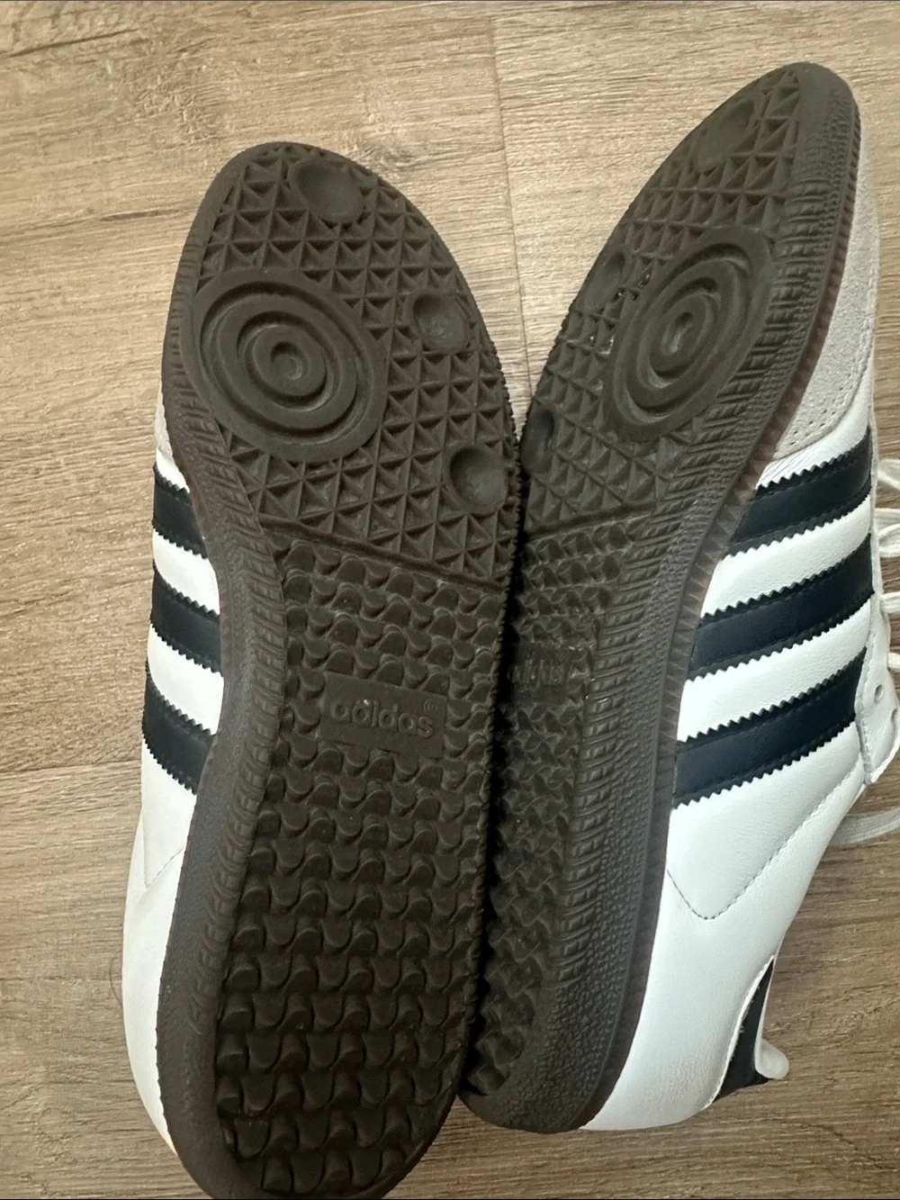 adidas White / Black Low-Top Sneakers with Gray Suede Toe